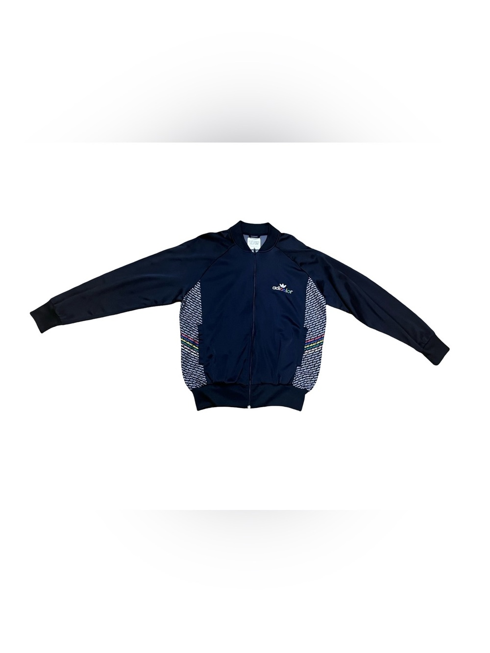 Vtg Adidas Adicolor Track Jacket Black BK5 Series Sz L Streetwear Skater College